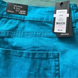 Crown & Ivy Turquoise Skinny Pants